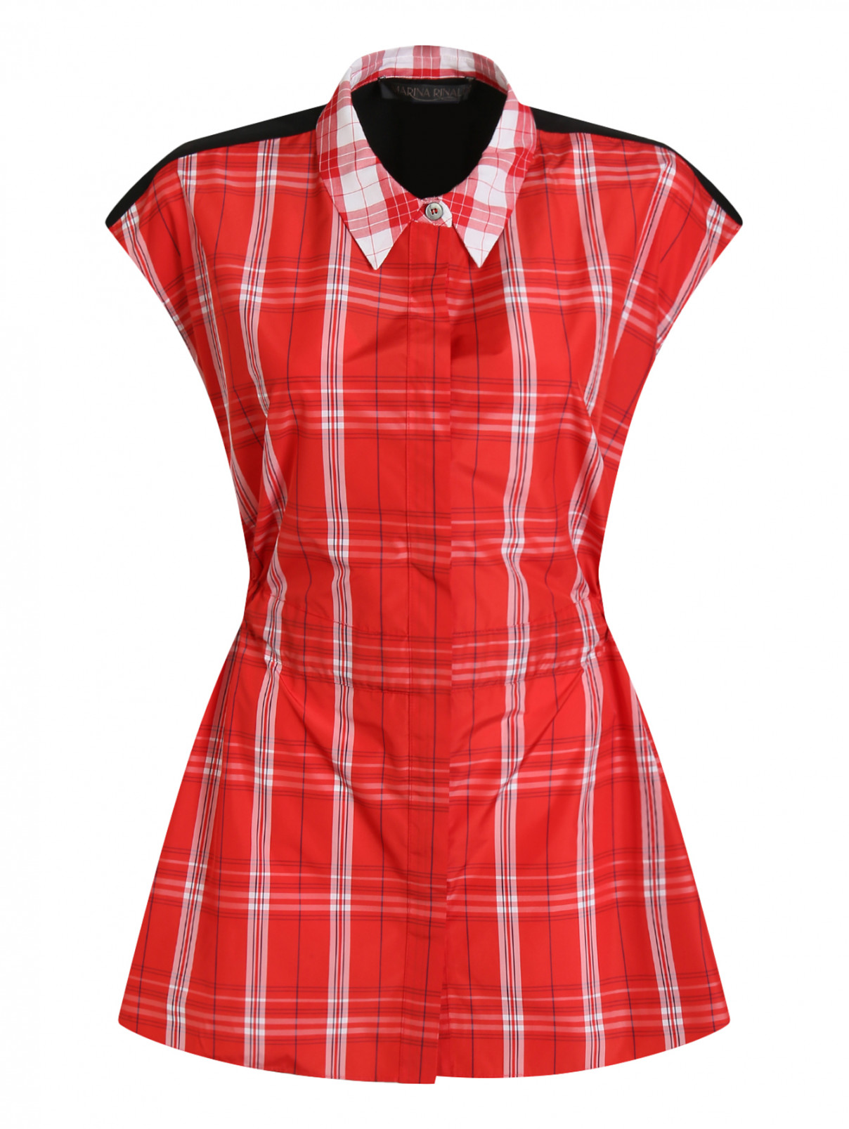 Блуза с узором "клетка" Marina Rinaldi  –  Общий вид  – Цвет:  Красный