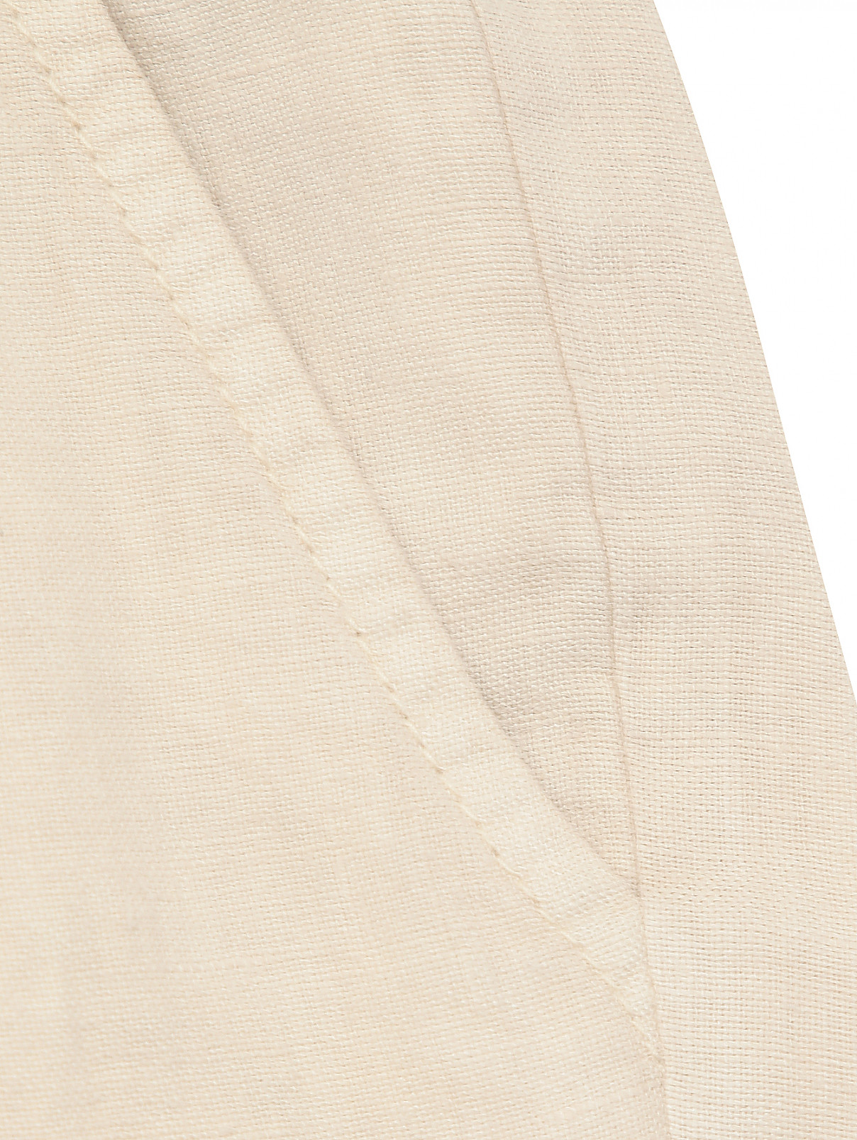 Брюки изо льна с карманами Daniele Alessandrini  –  Деталь  – Цвет:  Бежевый