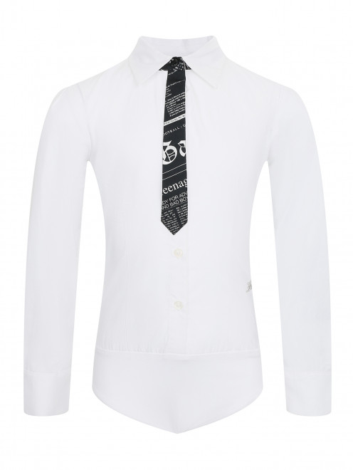 Рубашка-боди декорированная галстуком  - Общий вид