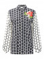 Контрастная блуза из шелка с объемной вышивкой Etro  –  Общий вид