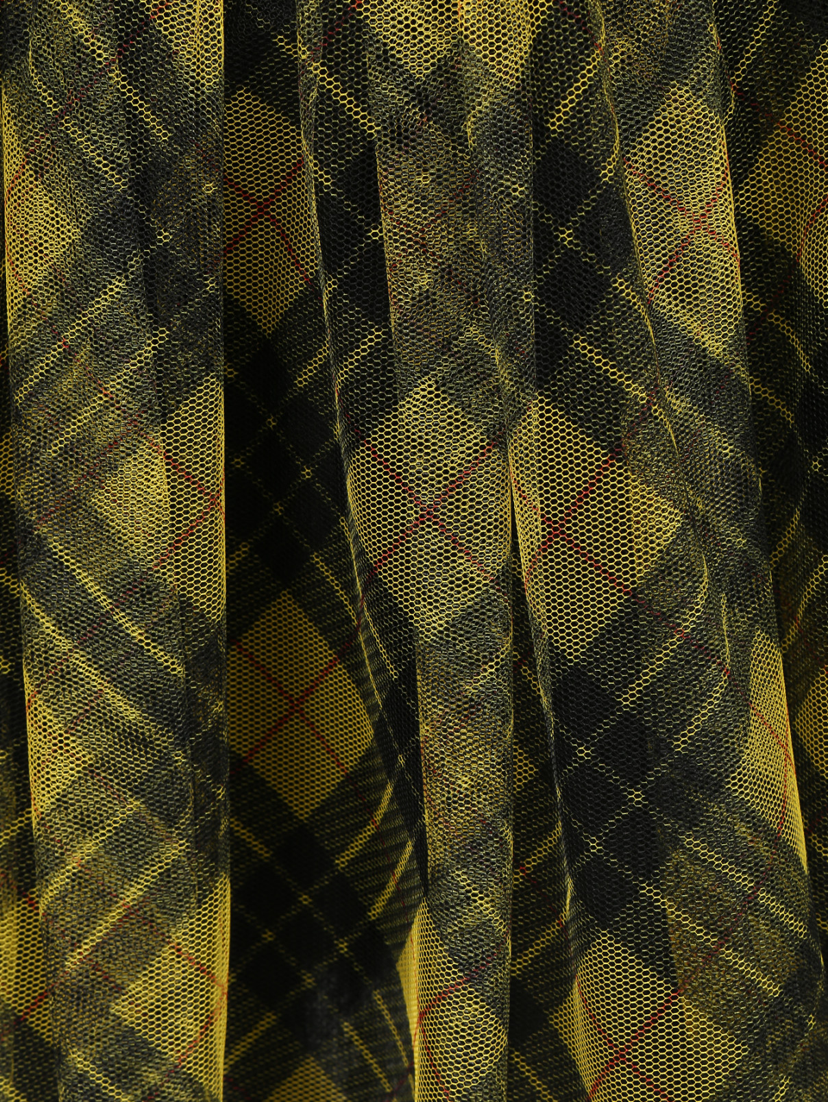 Пышная юбка из хлопка с узором "клетка" Gaultier Junior  –  Деталь1  – Цвет:  Желтый