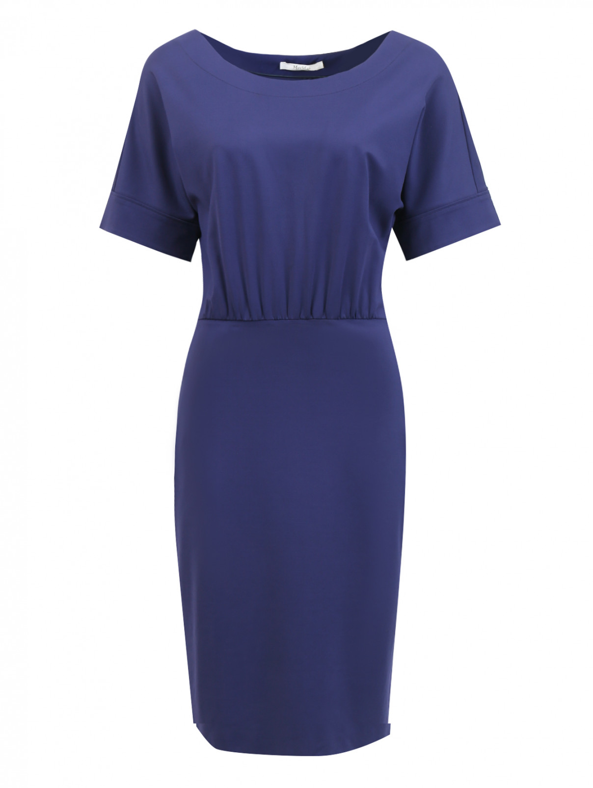 Платье миди с круглым вырезом Max Mara  –  Общий вид  – Цвет:  Синий