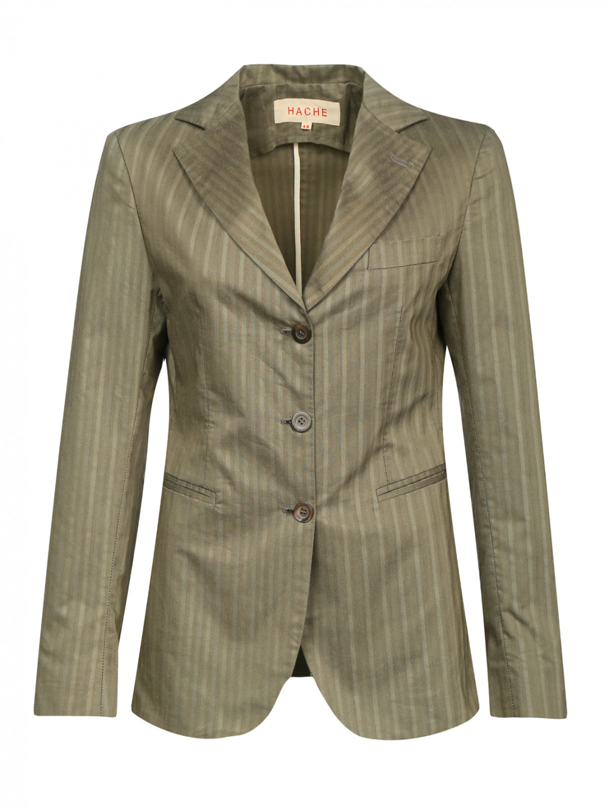 Однобортный пиджак из хлопка HACHE  –  Общий вид  – Цвет:  Зеленый