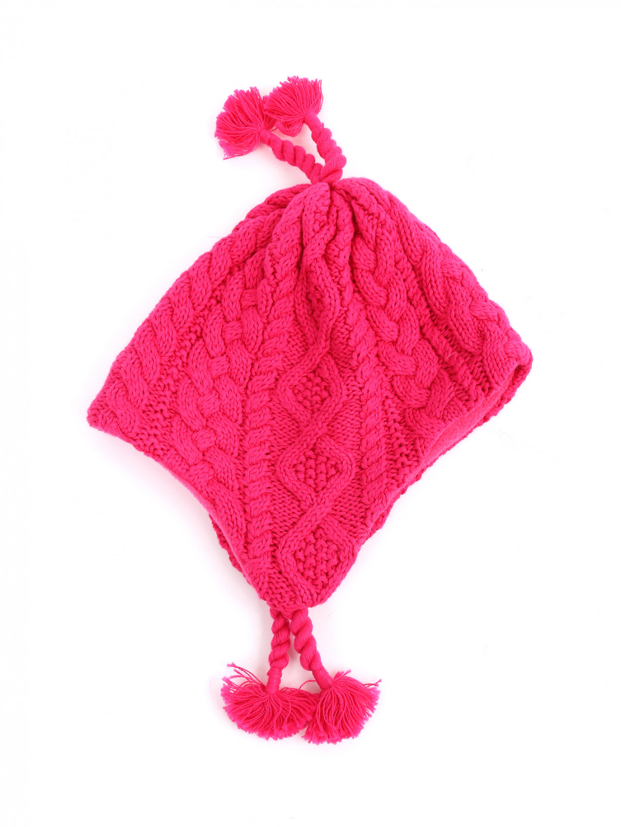 Шапка ажурной вязки из хлопка Ralph Lauren  –  Общий вид  – Цвет:  Розовый