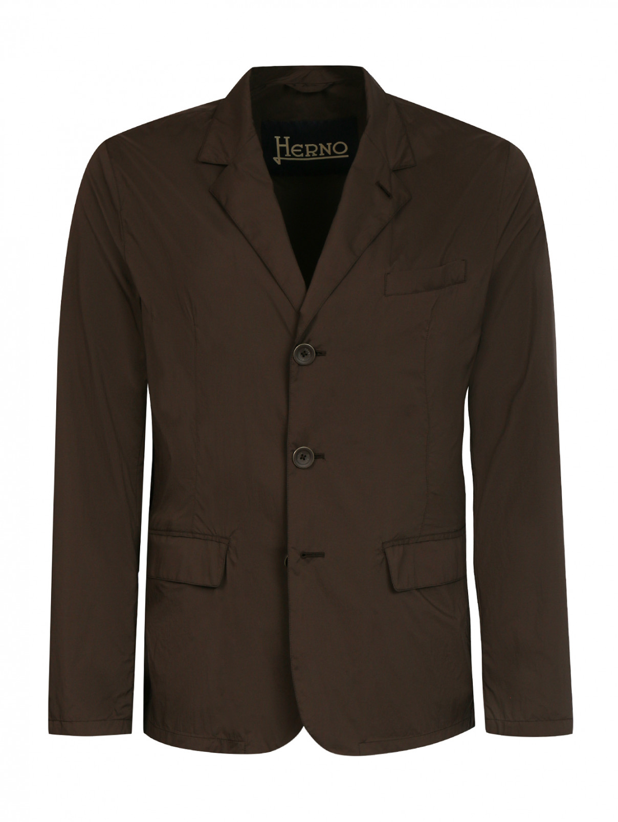 Пиджак из влагоотталкивающей ткани Herno  –  Общий вид  – Цвет:  Коричневый