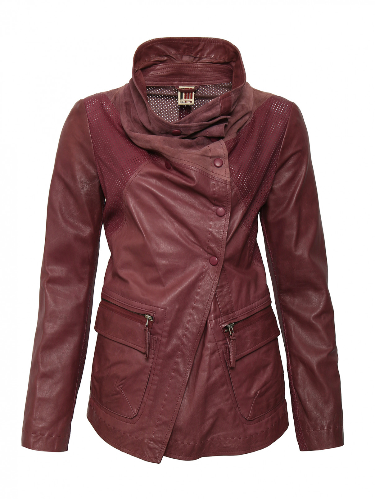 Куртка из кожи Isola Marras  –  Общий вид  – Цвет:  Фиолетовый