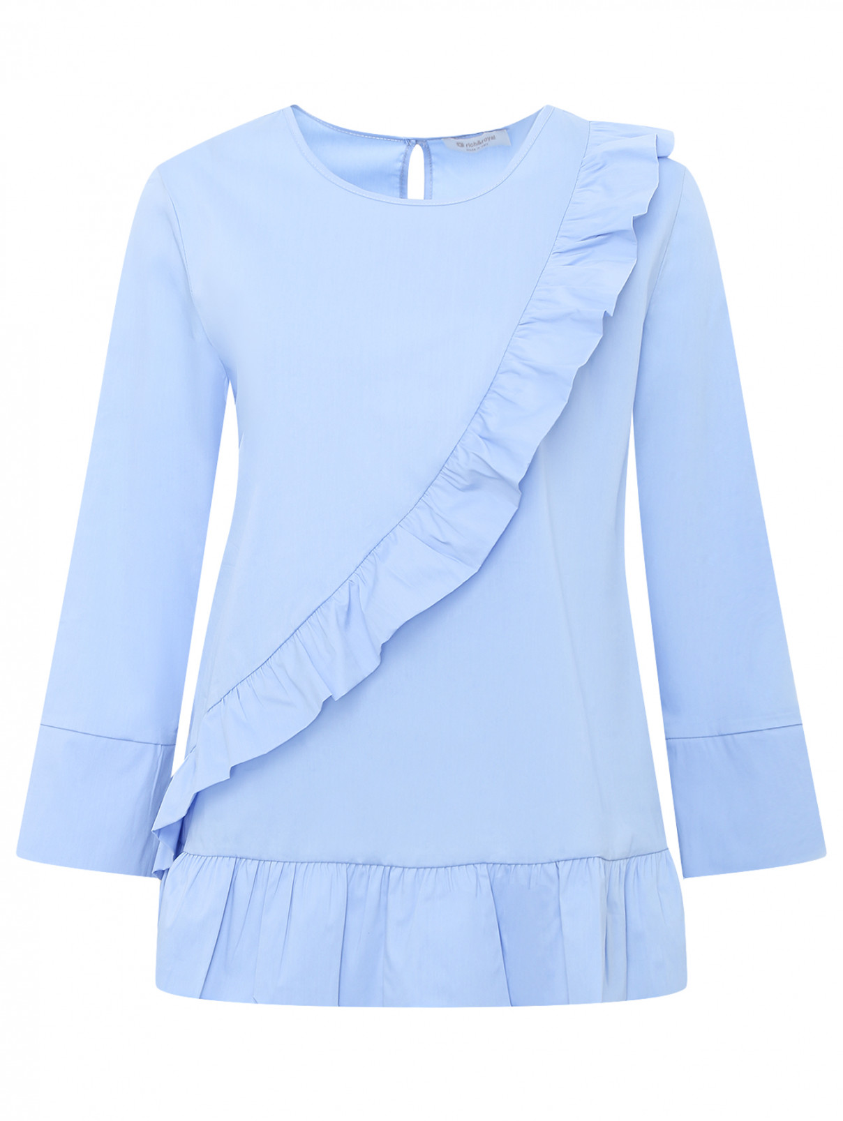 Блуза из хлопка с декором Rich&Royal  –  Общий вид  – Цвет:  Синий