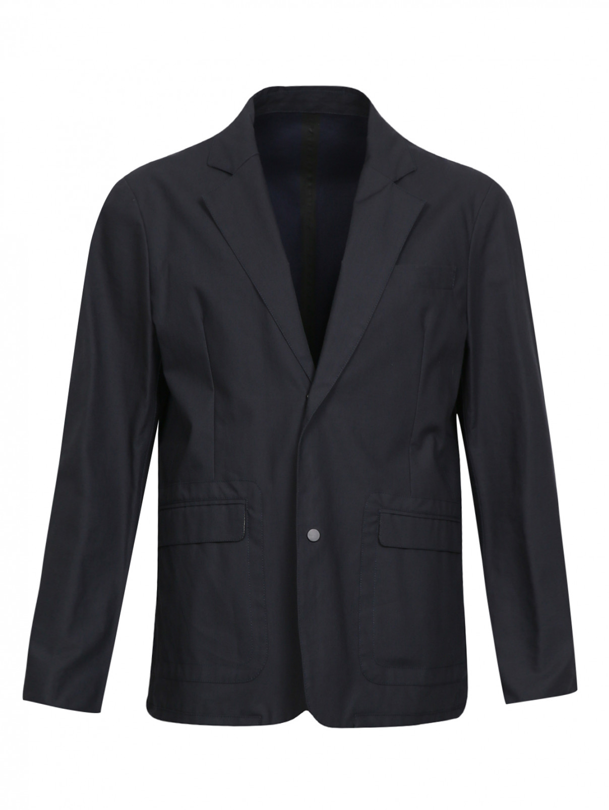 Пиджак из хлопка Emporio Armani  –  Общий вид  – Цвет:  Синий