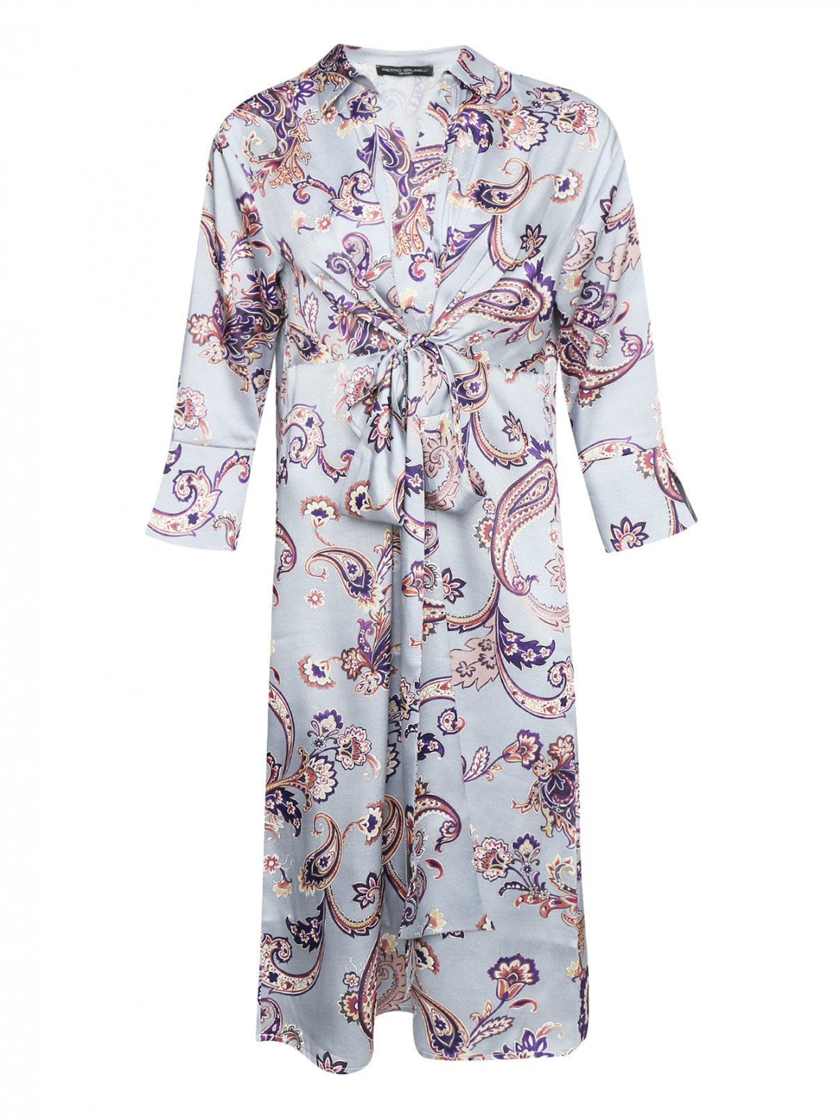 Платье-миди с узором Pietro Brunelli  –  Общий вид  – Цвет:  Узор