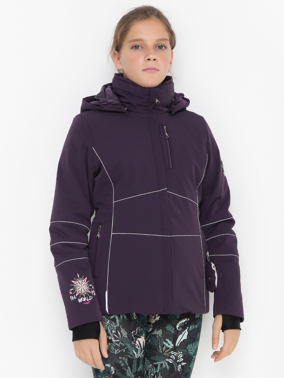 Горнолыжная куртка с вышивкой Poivre Blanc  –  МодельВерхНиз  – Цвет:  Фиолетовый