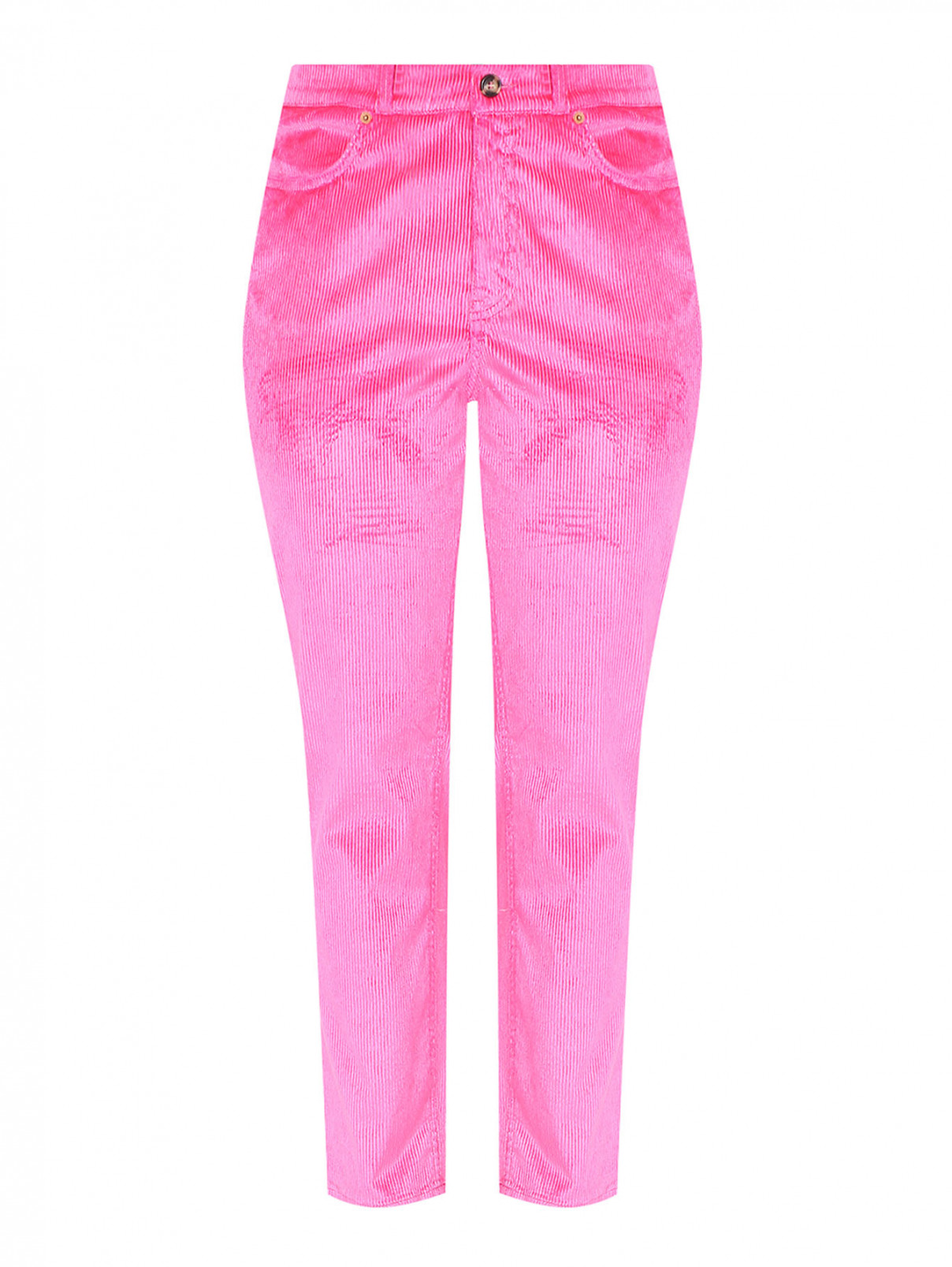 Однотонные брюки из вискозы и хлопка Marina Rinaldi  –  Общий вид  – Цвет:  Розовый