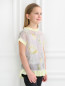 Блуза свободного кроя с цветочным узором Miss Blumarine  –  Модель Верх-Низ