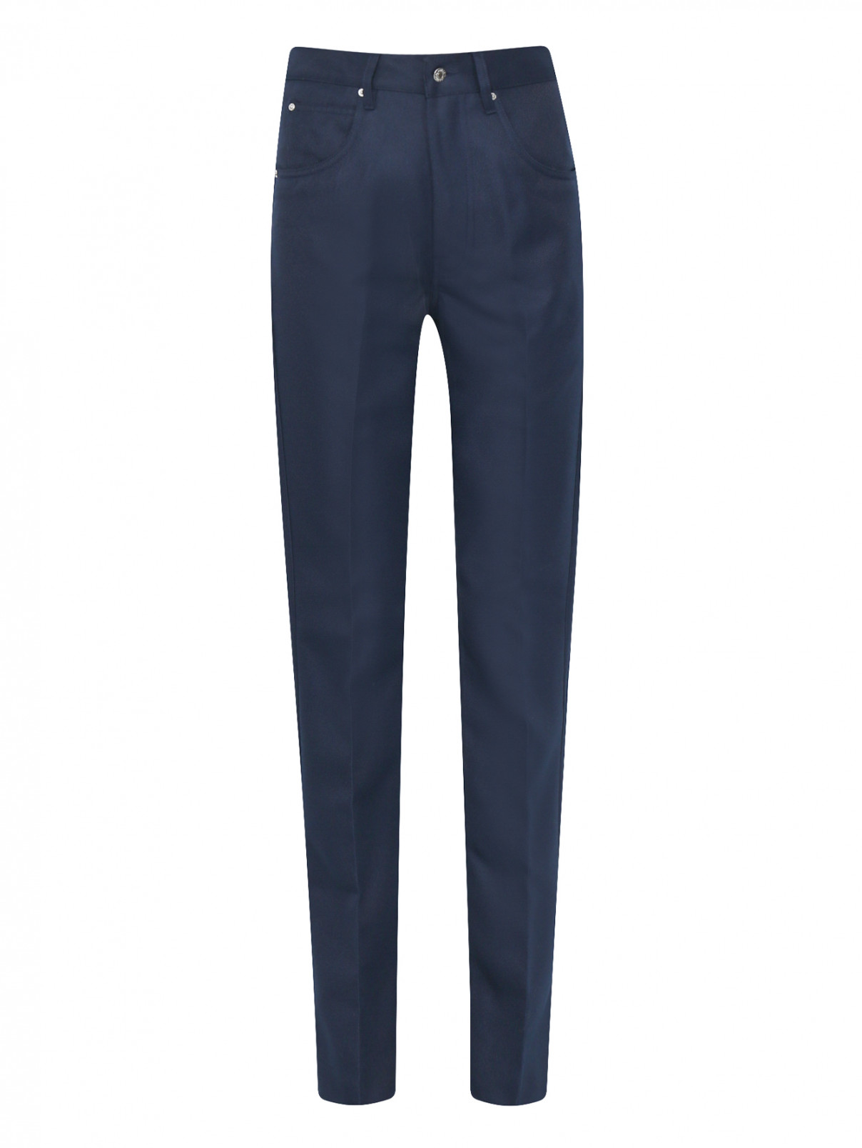 Брюки прямого кроя с карманами Calvin Klein  –  Общий вид  – Цвет:  Синий