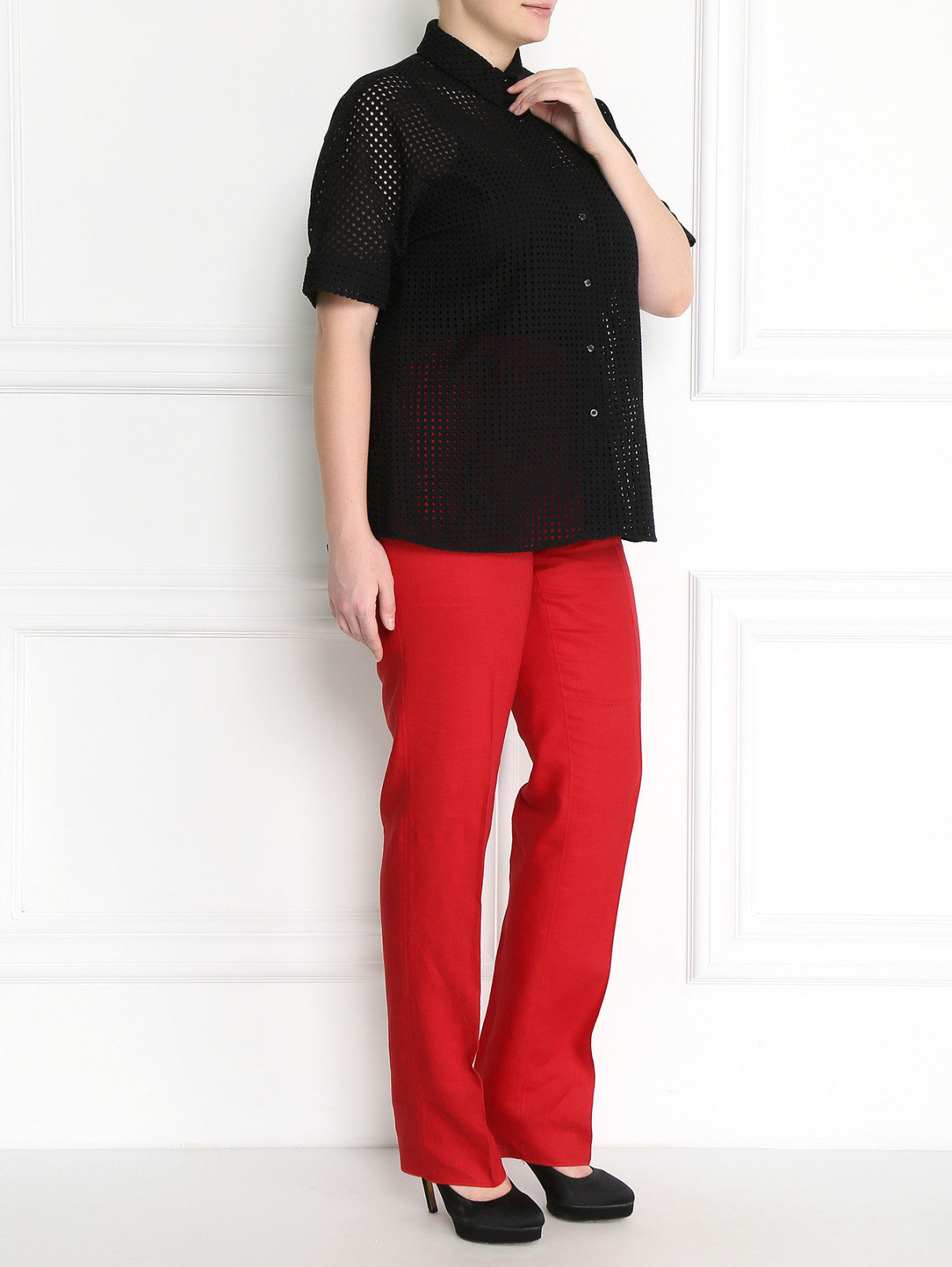 Блуза из хлопка Marina Sport  –  Модель Общий вид  – Цвет:  Черный