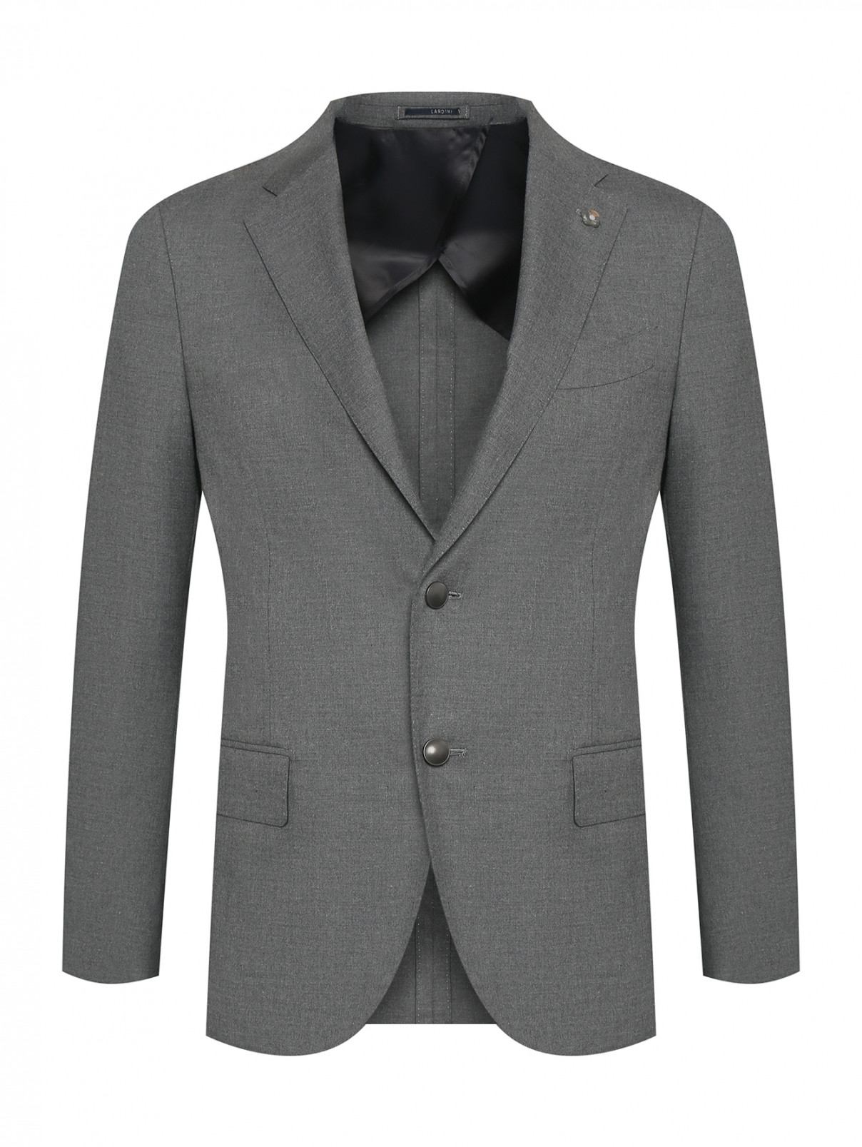 Однобортный пиджак на пуговицах с карманами LARDINI  –  Общий вид  – Цвет:  Серый