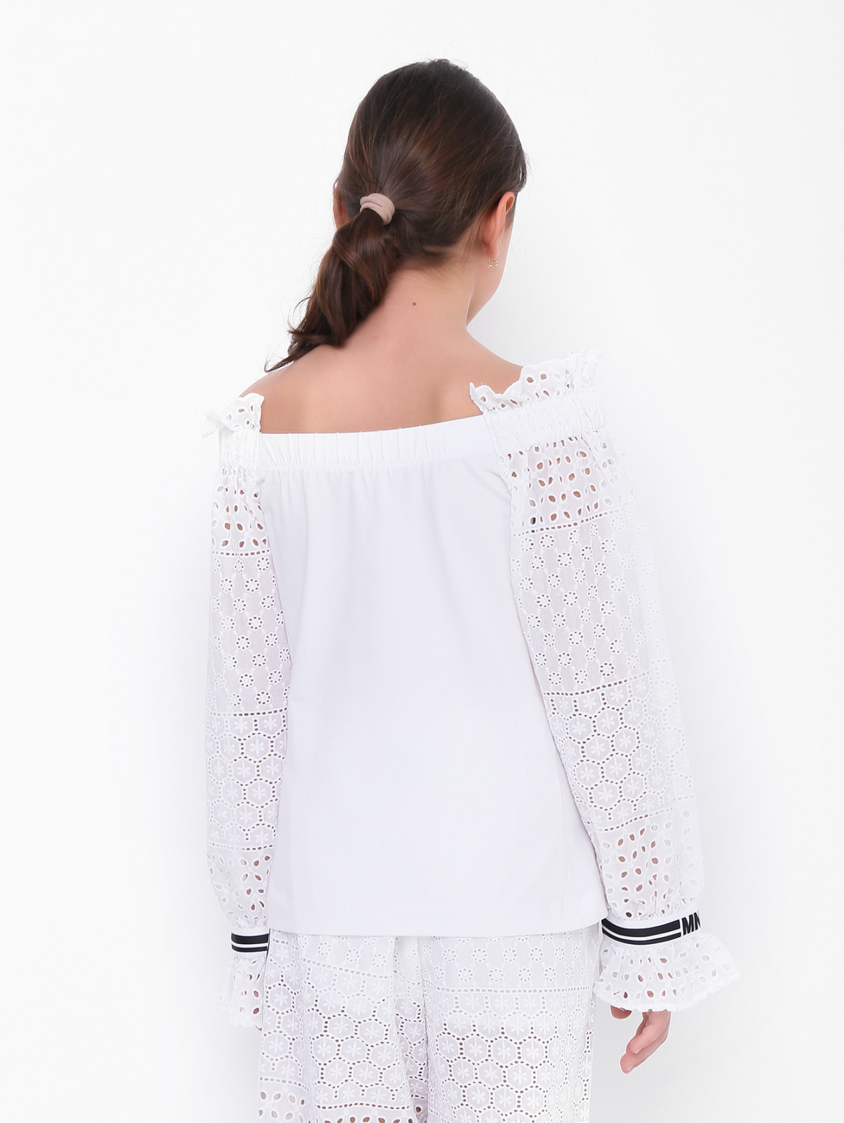 Блуза с рукавами из шитья MONNALISA  –  МодельВерхНиз1  – Цвет:  Белый
