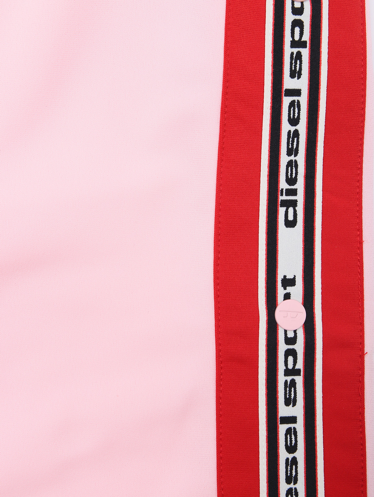 Брюки декорированные контрастными лампасами с логотипом Diesel  –  Деталь1  – Цвет:  Розовый