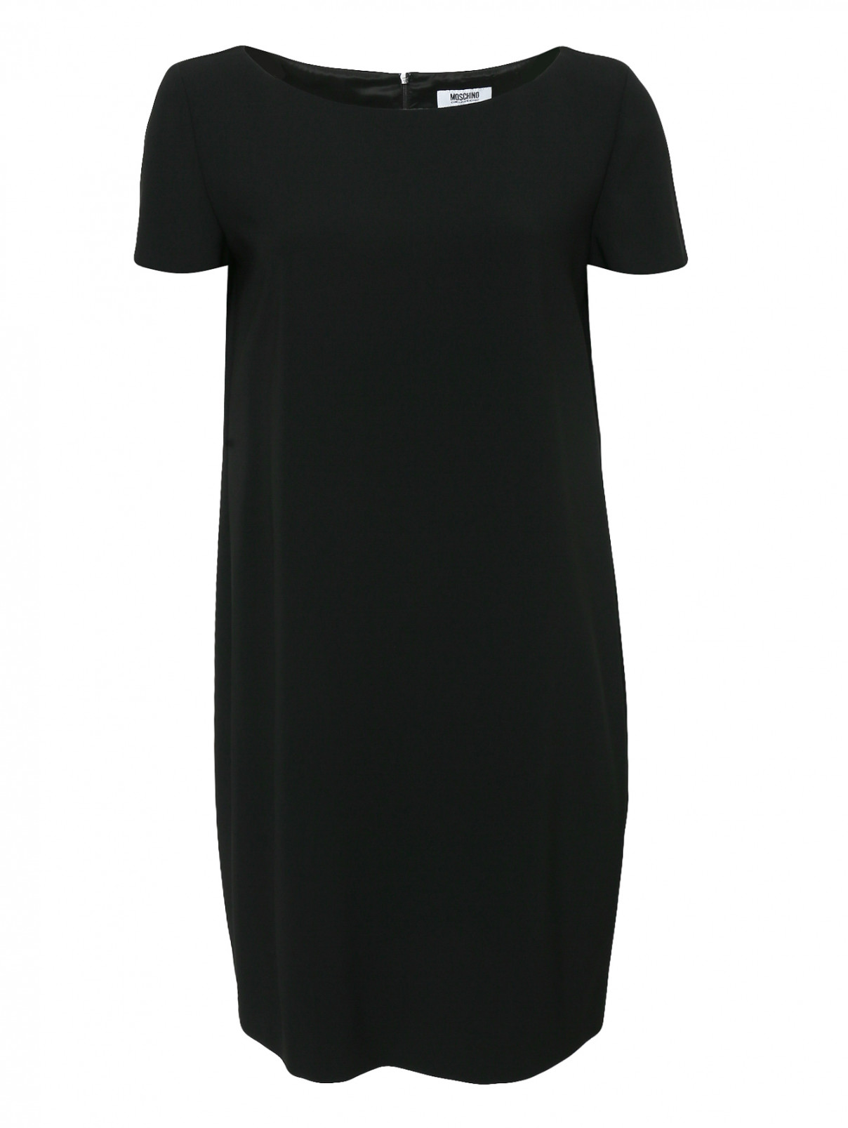Платье свободного кроя с короткими рукавами Moschino Cheap&Chic  –  Общий вид  – Цвет:  Черный