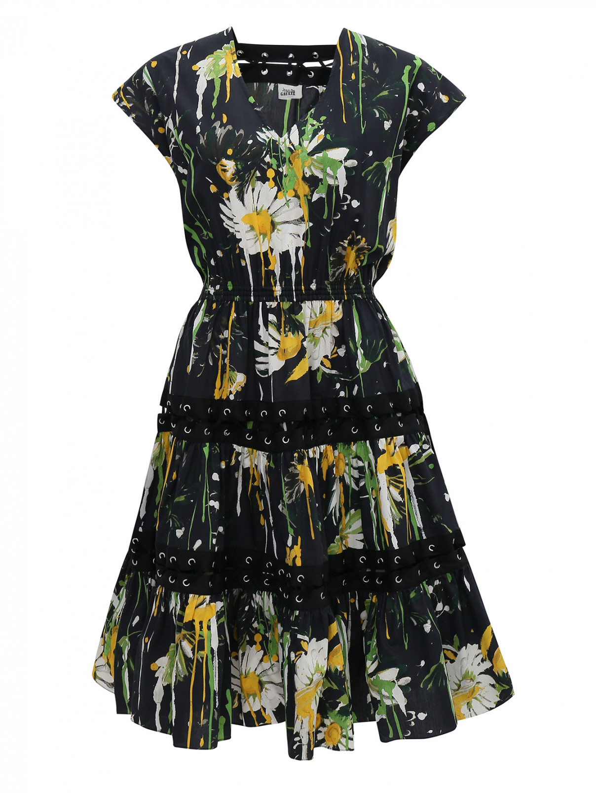 Платье-миди из хлопка с цветочным узором Jean Paul Gaultier  –  Общий вид  – Цвет:  Узор