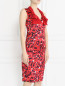 Платье из шелка и хлопка с цветочным узором Moschino  –  Модель Верх-Низ