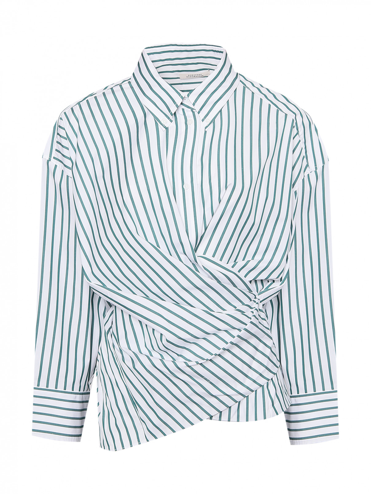 Блуза из хлопка с узором полоска Dorothee Schumacher  –  Общий вид  – Цвет:  Узор
