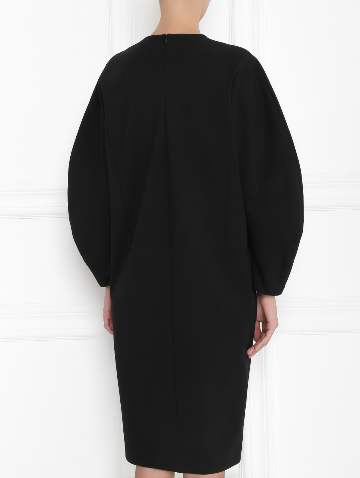 Трикотажное платье из смесовой шерсти Jil Sander  –  Модель Верх-Низ1  – Цвет:  Черный