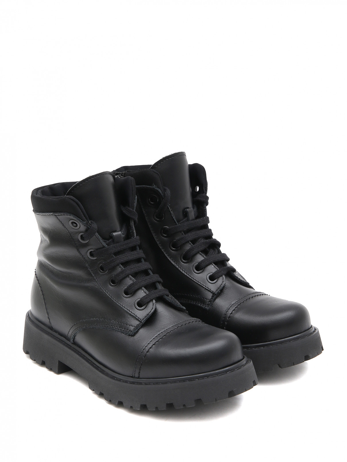 Высокие ботинки на шнуровке MONTELPARE TRADITION  –  Общий вид  – Цвет:  Черный