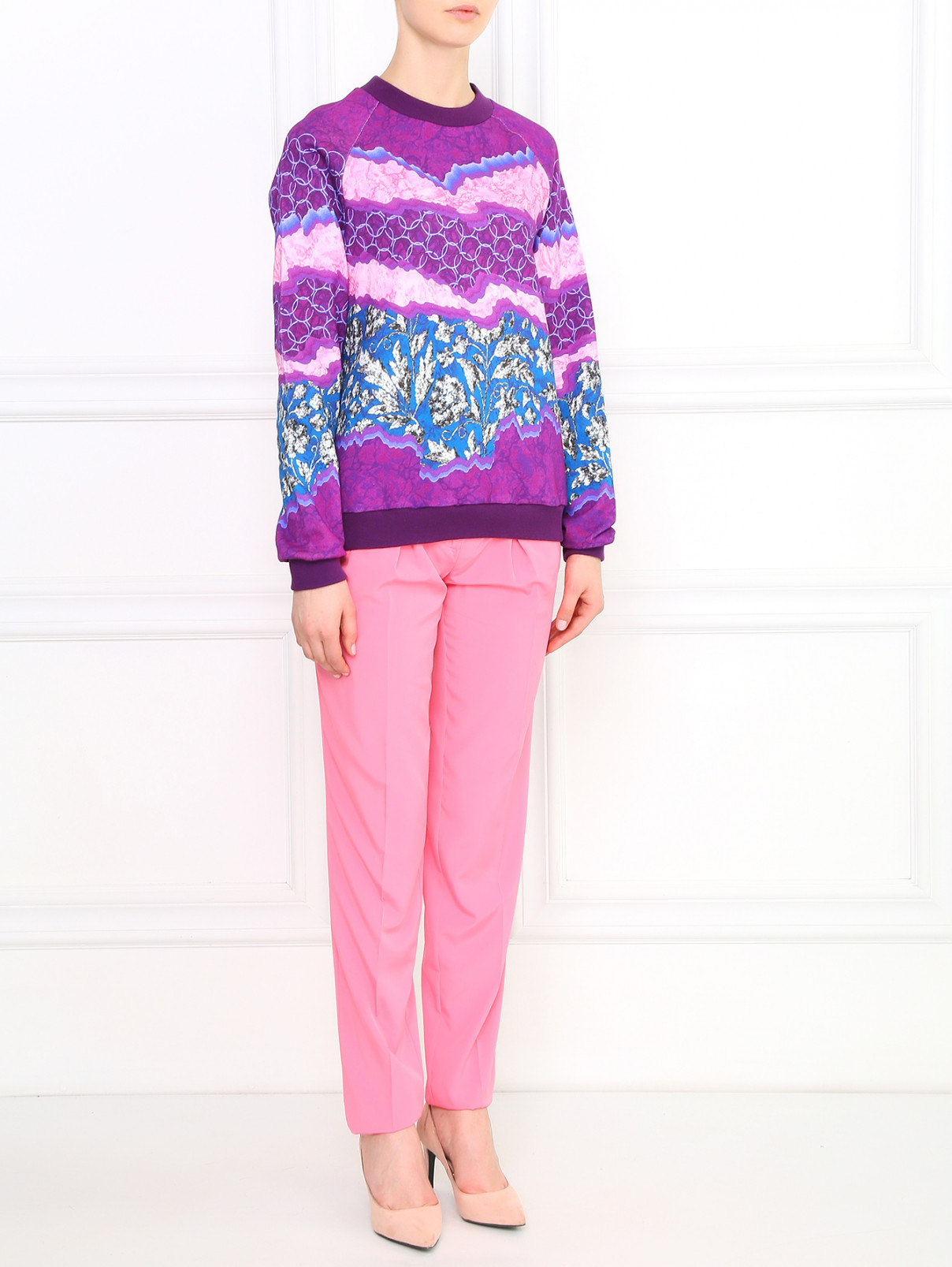 Брюки прямого кроя с боковыми карманами Blugirl Blumarine  –  Модель Общий вид  – Цвет:  Розовый