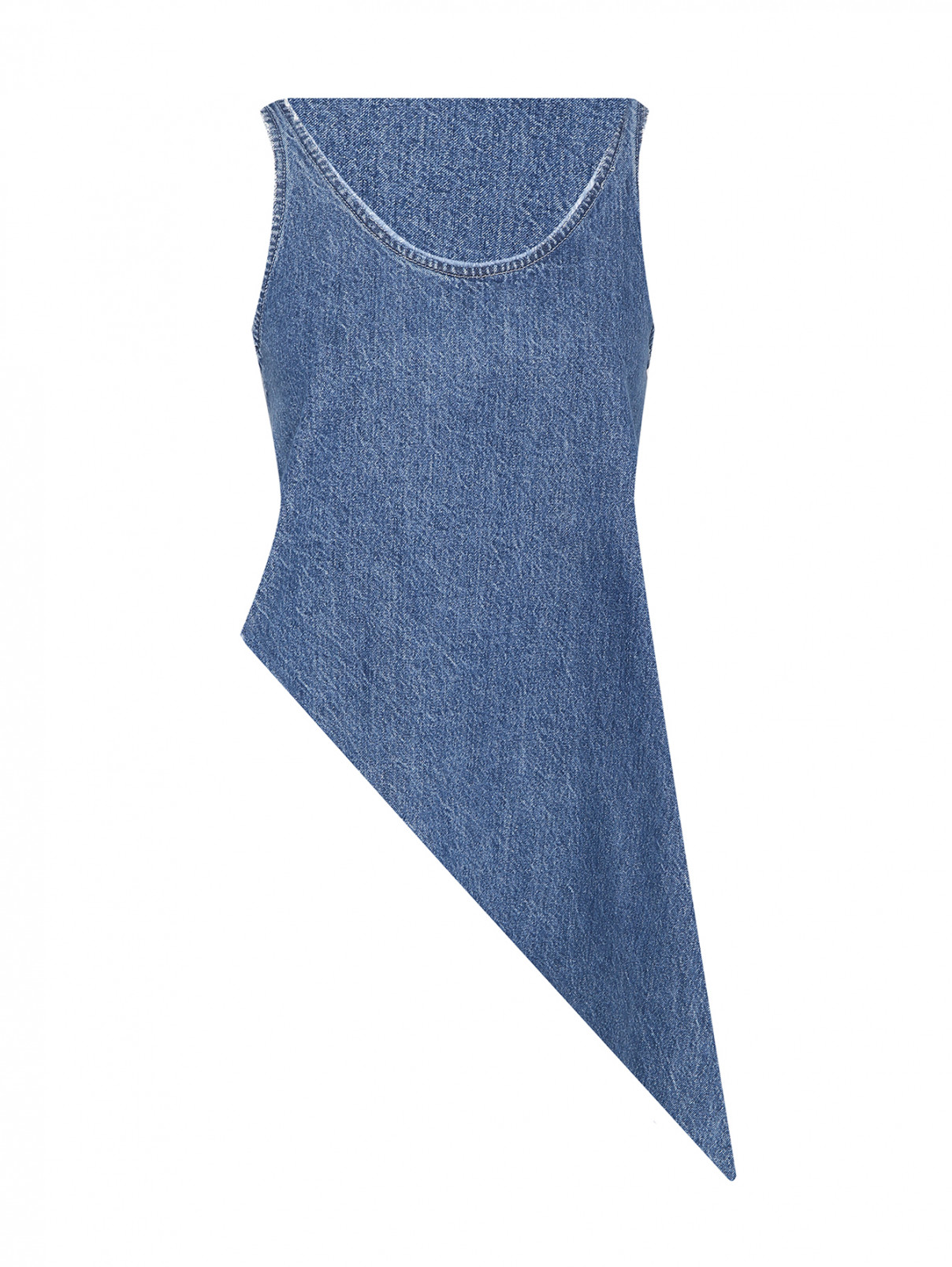 Асимметричный джинсовый топ McQ  –  Общий вид  – Цвет:  Синий