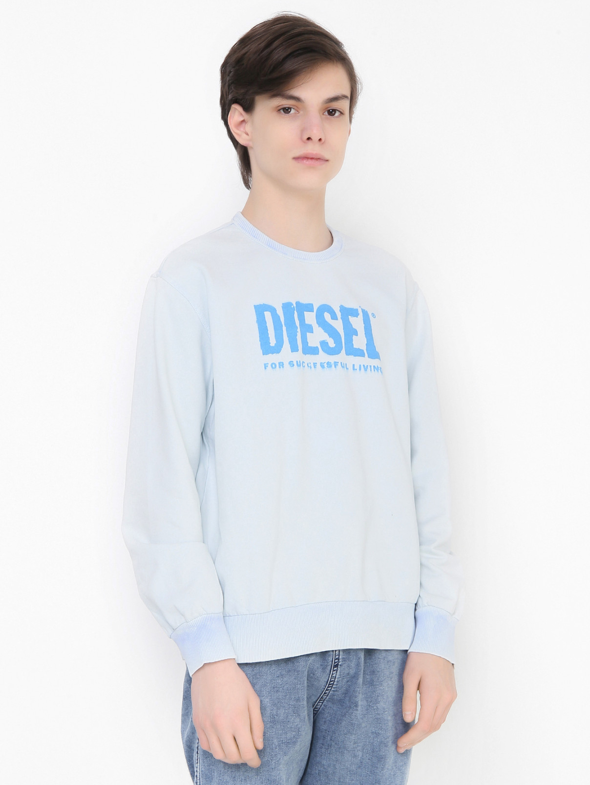 Свитшот и хлопка с узором Diesel  –  МодельВерхНиз  – Цвет:  Синий