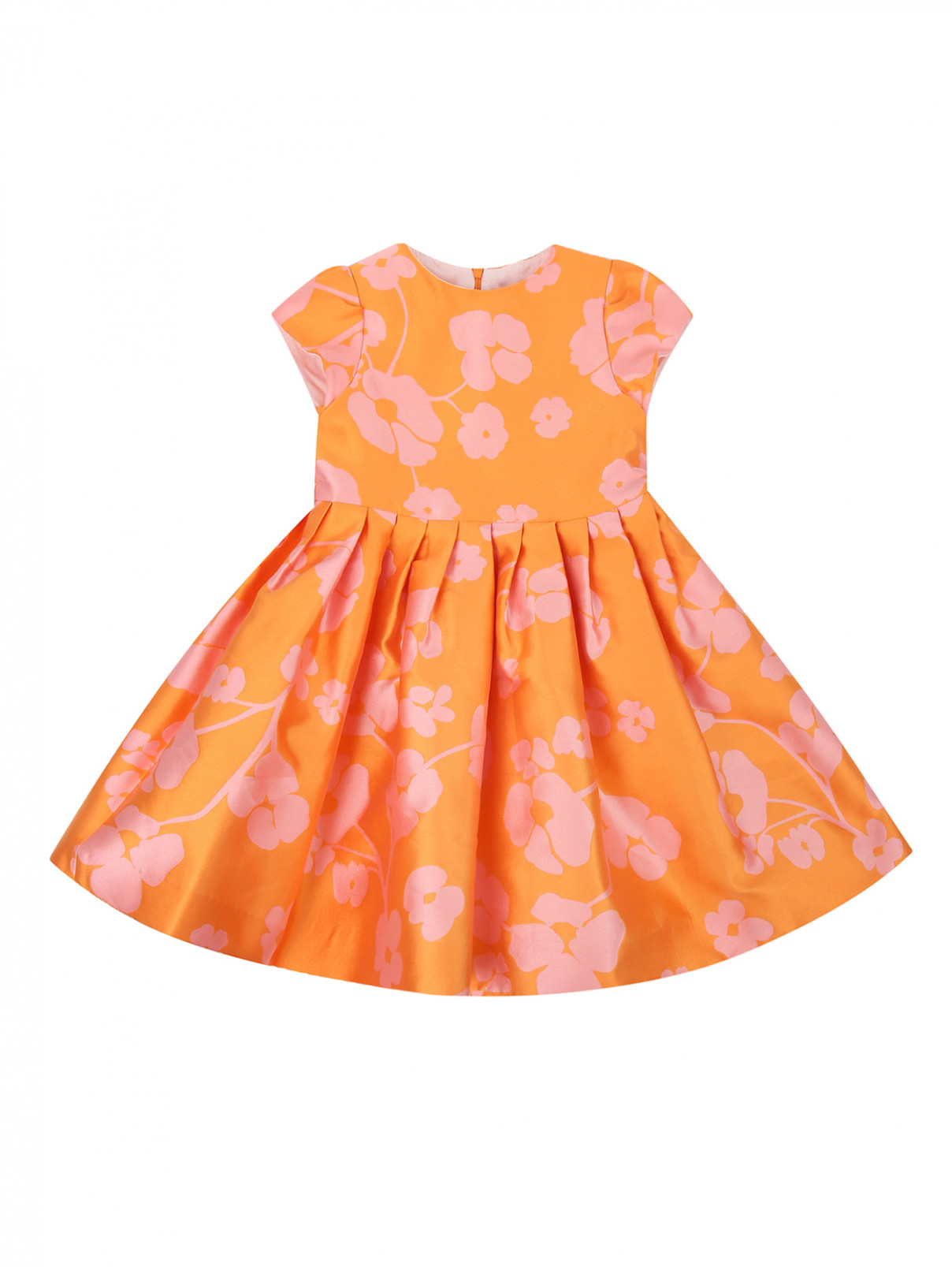 Платье с цветочным узором Il Gufo  –  Общий вид  – Цвет:  Оранжевый