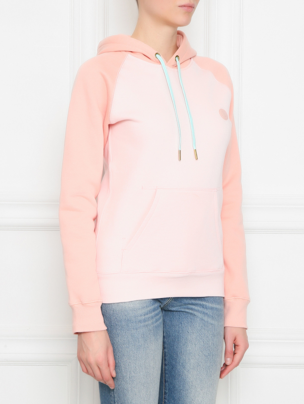 Толстовка из хлопка с логотипом ACNE STUDIOS  –  МодельВерхНиз  – Цвет:  Розовый