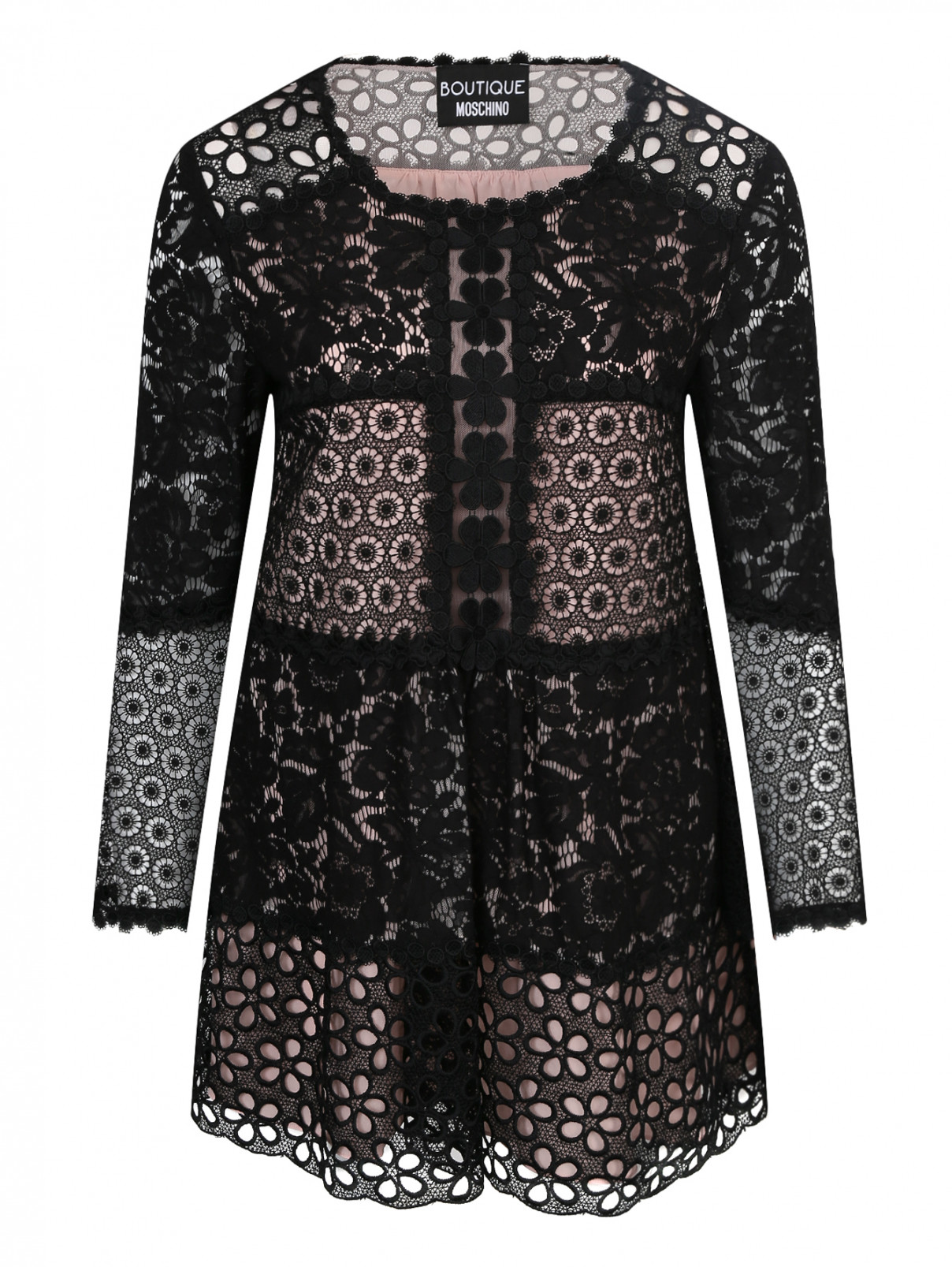 Платье с узором Moschino Boutique  –  Общий вид  – Цвет:  Черный