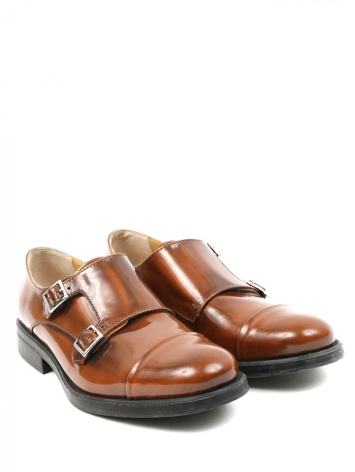 Туфли из гладкой кожи с пряжками Weekend Max Mara  –  Общий вид  – Цвет:  Коричневый