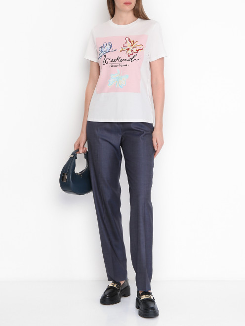 Футболка из хлопка с принтом Weekend Max Mara - МодельОбщийВид
