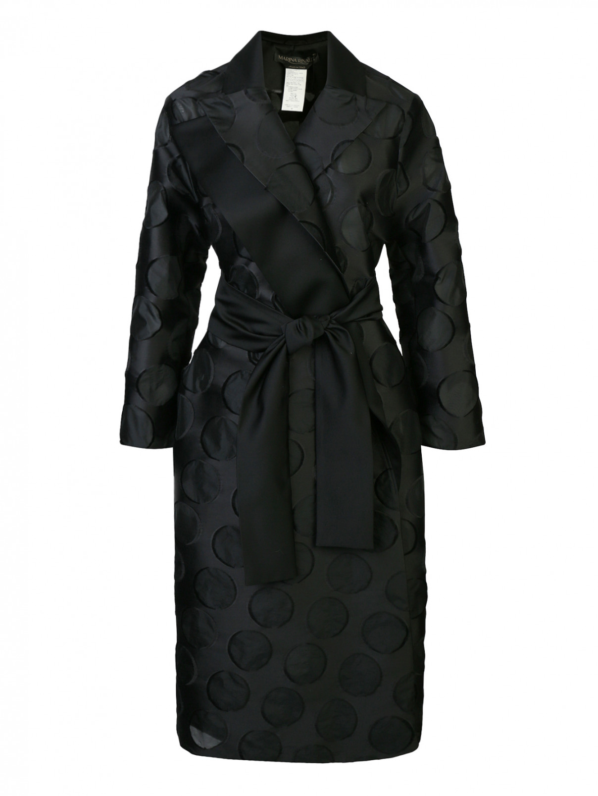 Легкое пальто свободного кроя с поясом Marina Rinaldi  –  Общий вид  – Цвет:  Черный