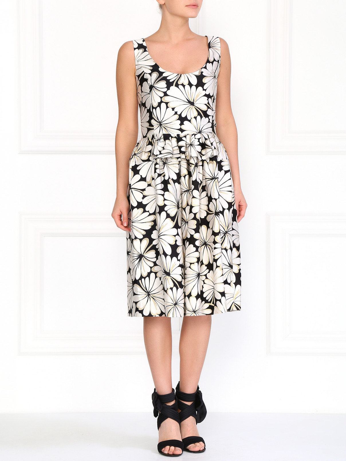 Платье с цветочным принтом Moschino  –  Модель Общий вид  – Цвет:  Узор