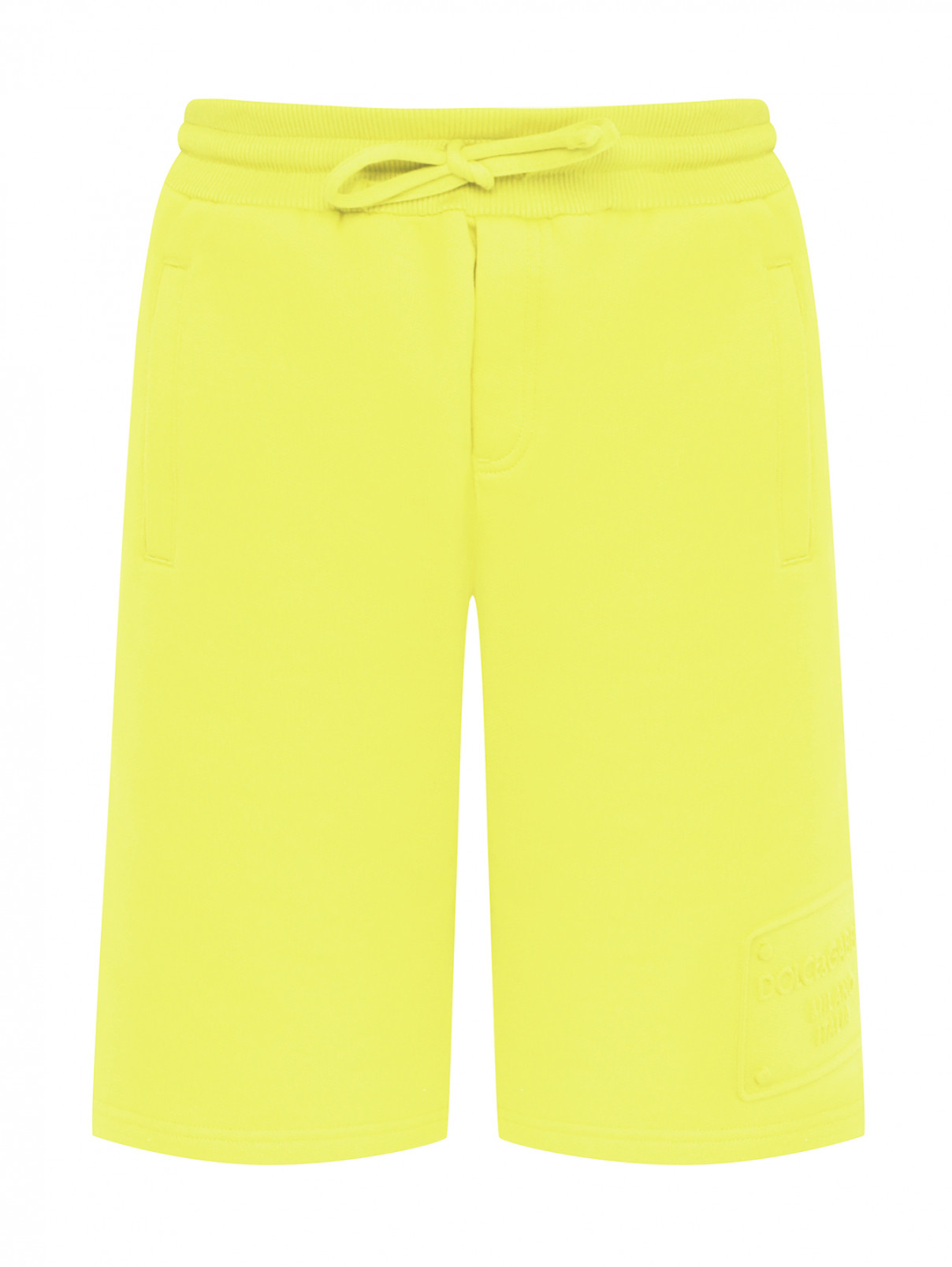 Шорты из трикотажа с карманами Dolce & Gabbana  –  Общий вид  – Цвет:  Желтый