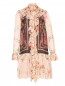 Платье-мини из шелка с узором Alberta Ferretti  –  Общий вид
