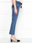 Укороченные джинсы с контрастным поясом Paige  –  МодельВерхНиз2