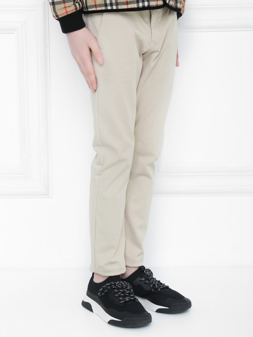 Хлопковые брюки с поясом Daniele Alessandrini - МодельВерхНиз