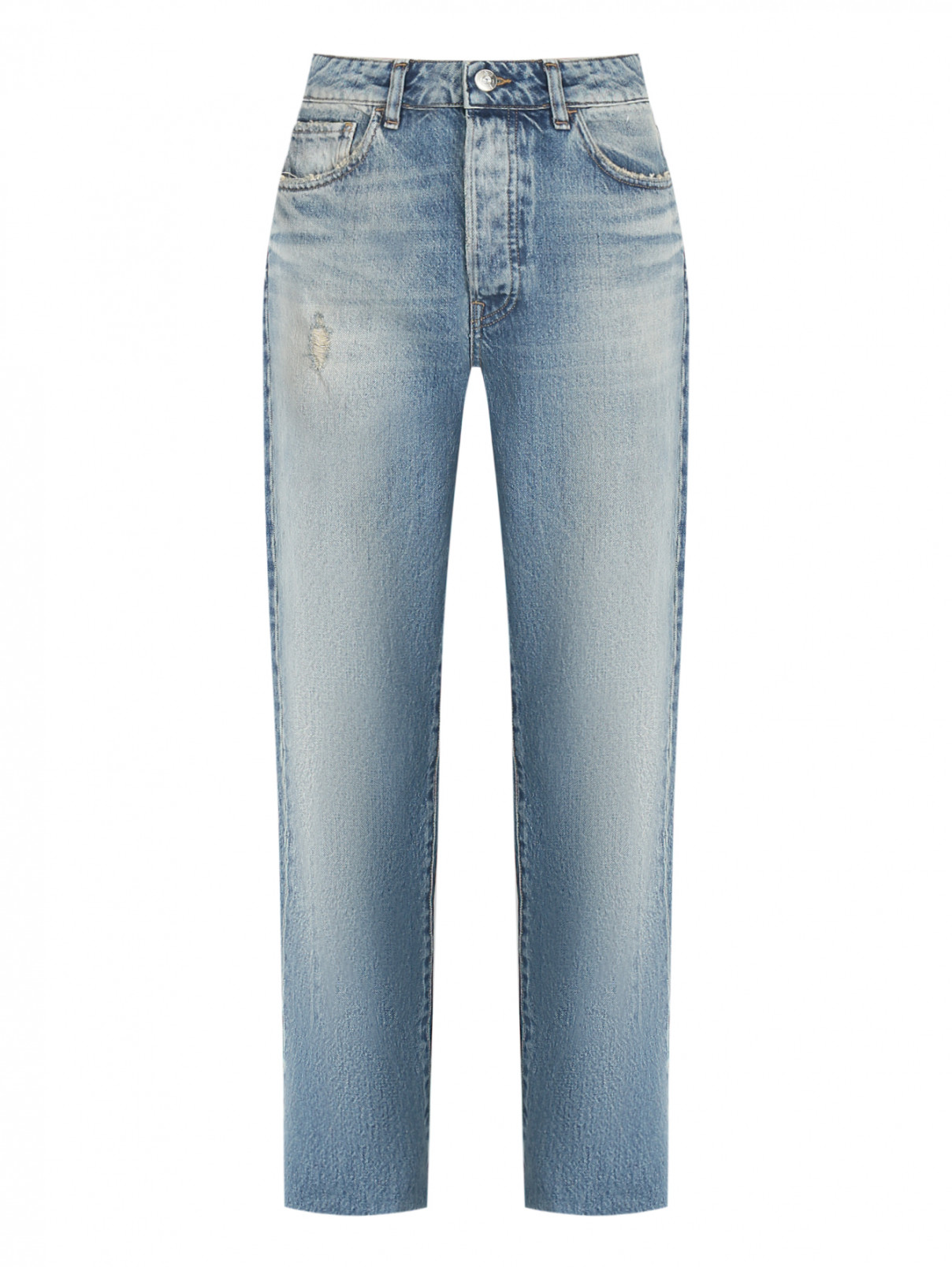 Укороченные джинсы из хлопка 3x1  –  Общий вид  – Цвет:  Синий