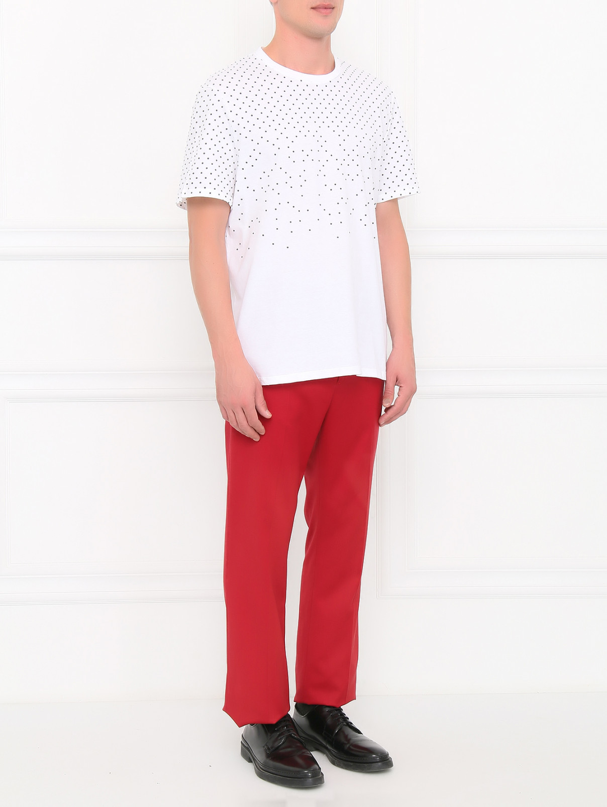 Прямые брюки из шерсти Jean Paul Gaultier  –  Модель Общий вид  – Цвет:  Красный