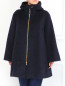Пальто из шерсти и мохера на молнии с капюшоном BOSCO  –  Модель Верх-Низ