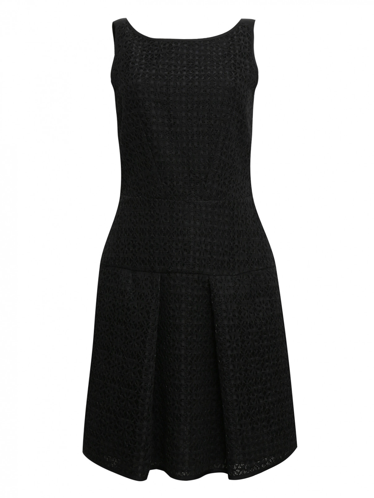 Платье-мини на бретелях Emporio Armani  –  Общий вид  – Цвет:  Черный