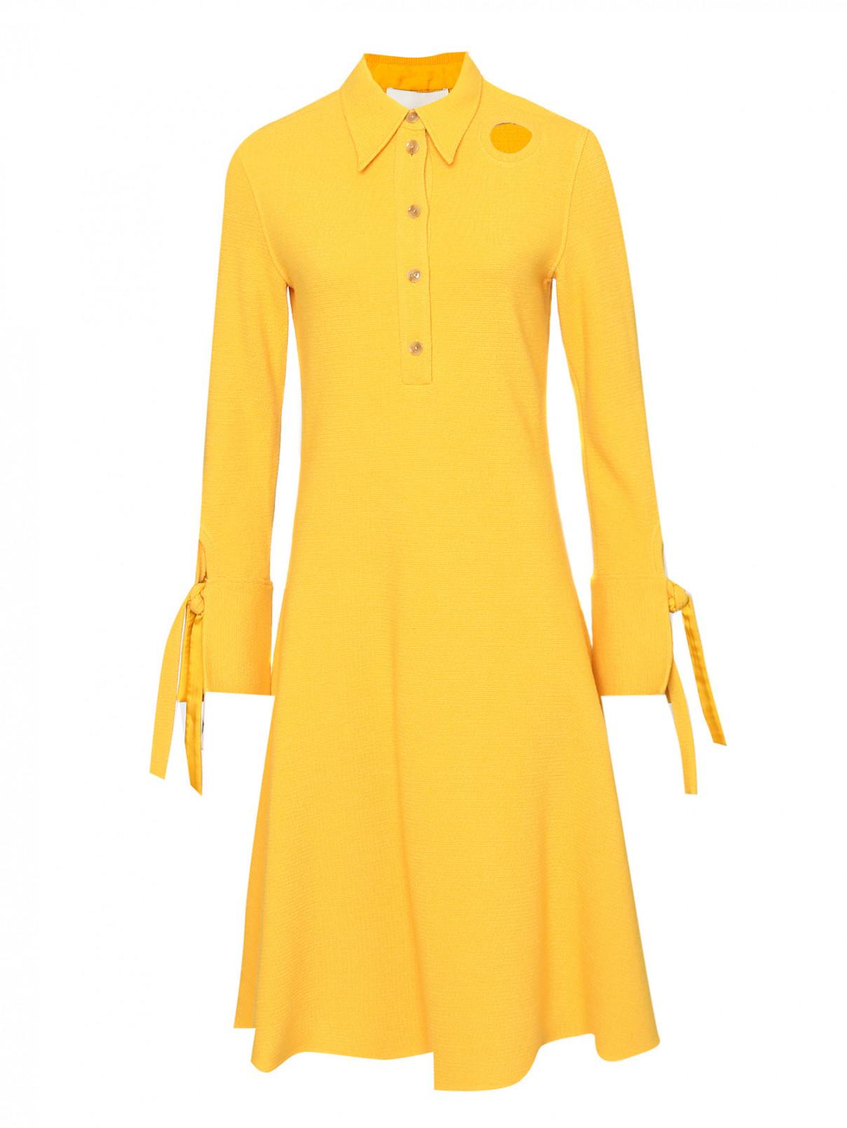 Платье-миди из смешанной шерсти 3.1 Phillip Lim  –  Общий вид  – Цвет:  Желтый