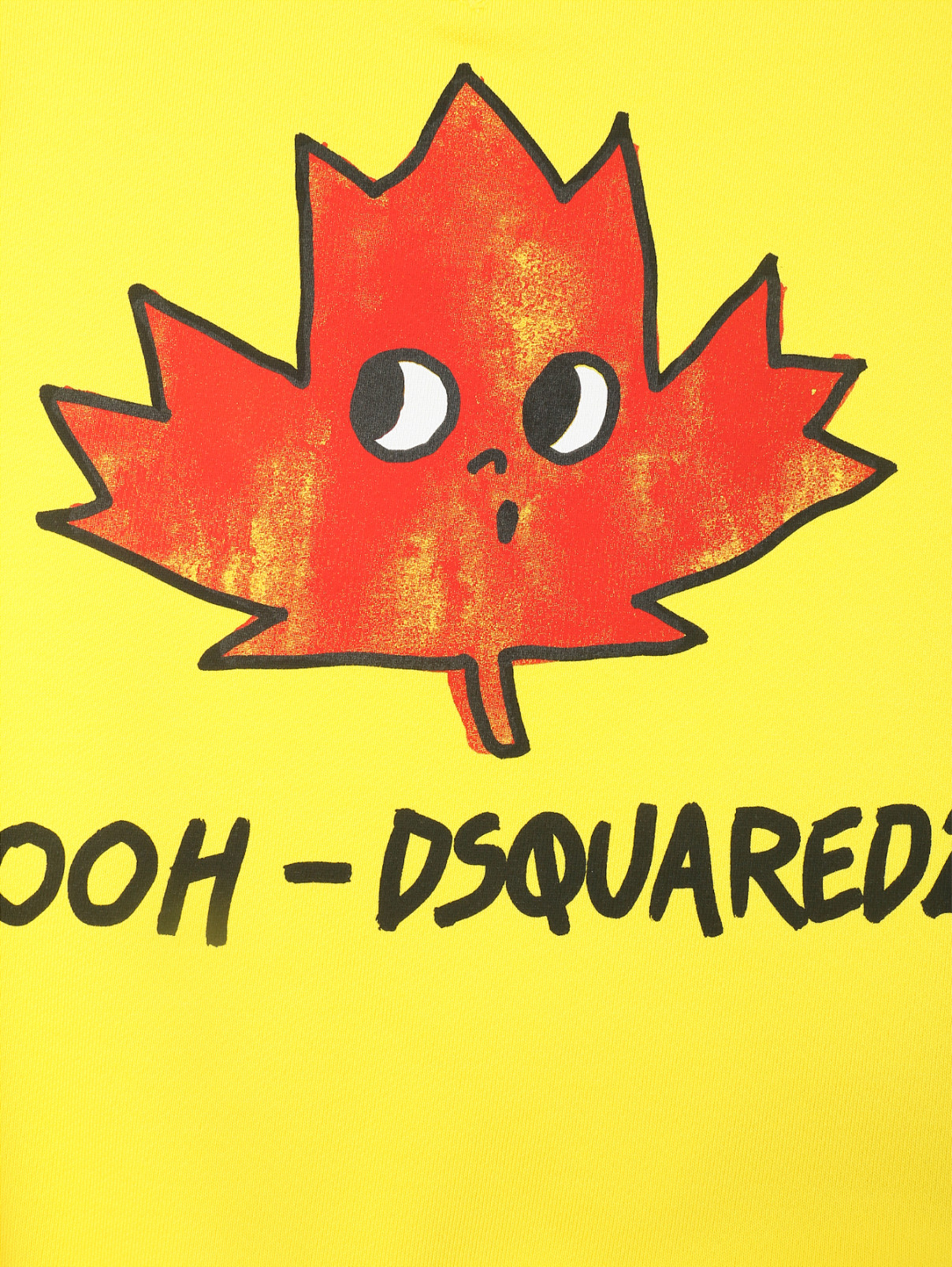 Хлопковый свитшот с принтом Dsquared2  –  Деталь  – Цвет:  Желтый
