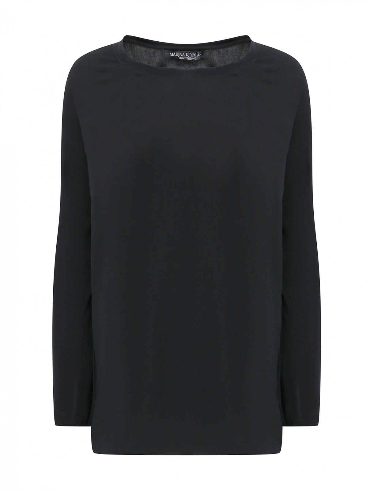 Блуза свободного кроя Marina Rinaldi  –  Общий вид  – Цвет:  Черный