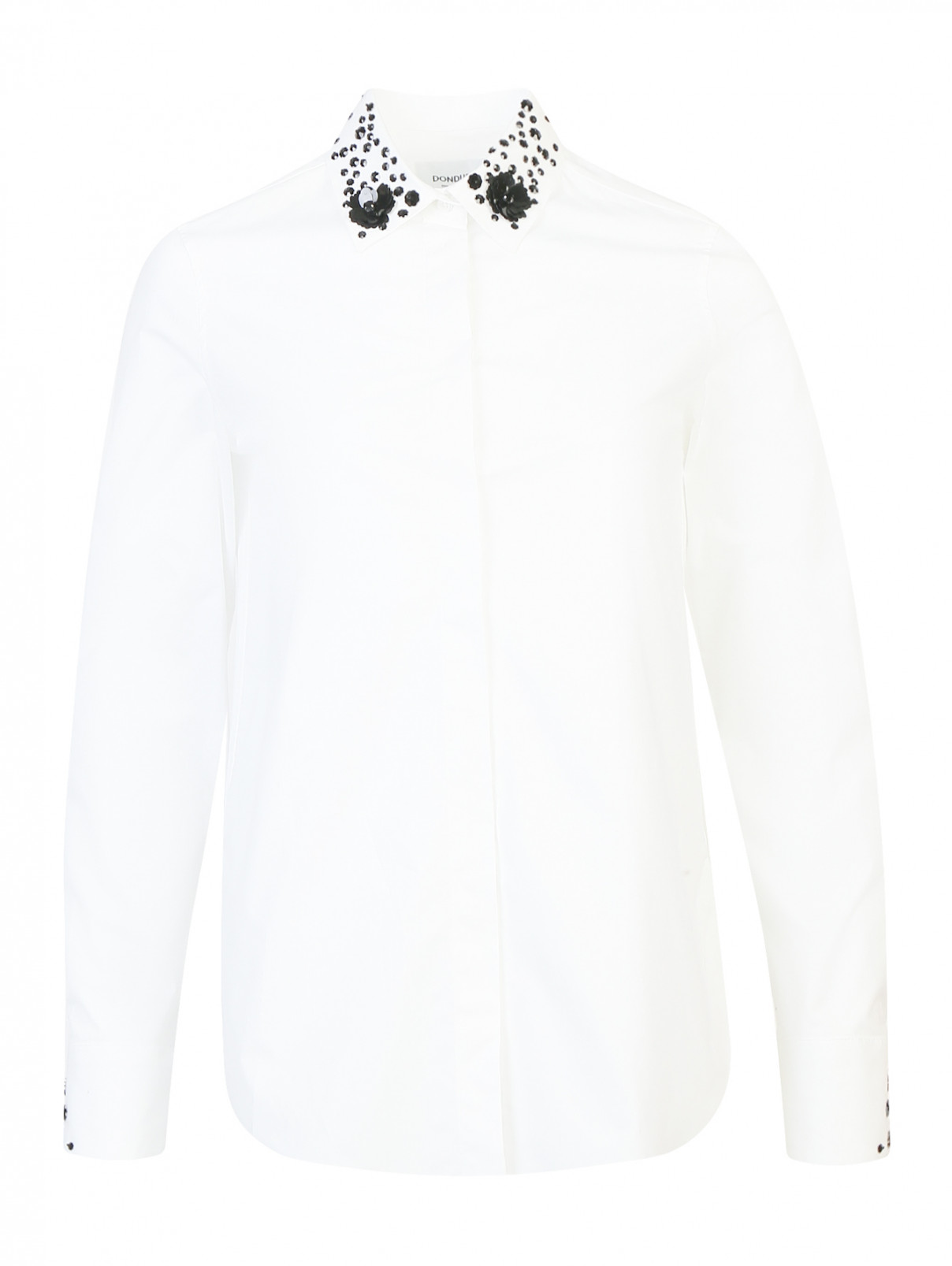 Рубашка из хлопка с декоративной отделкой Dondup  –  Общий вид  – Цвет:  Белый
