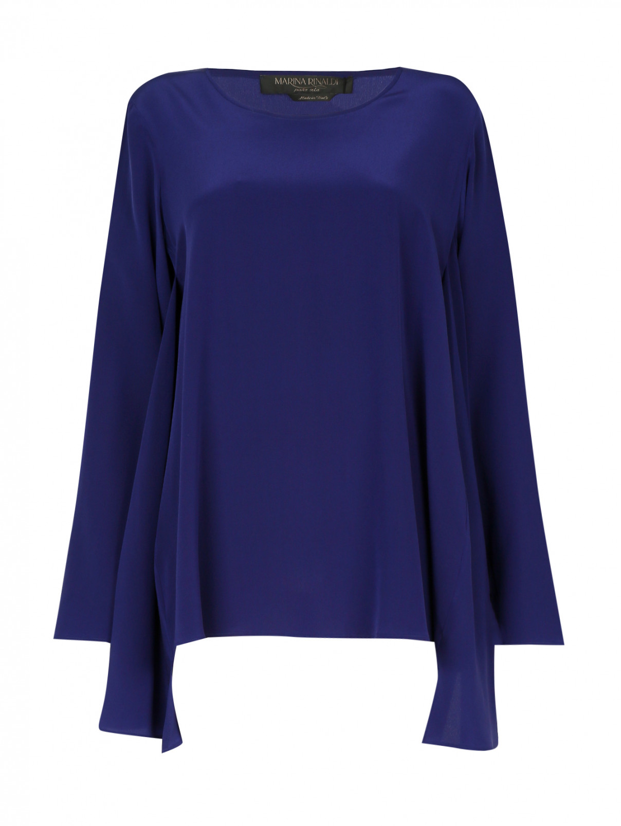 Блуза из шелка свободного кроя Marina Rinaldi  –  Общий вид  – Цвет:  Фиолетовый